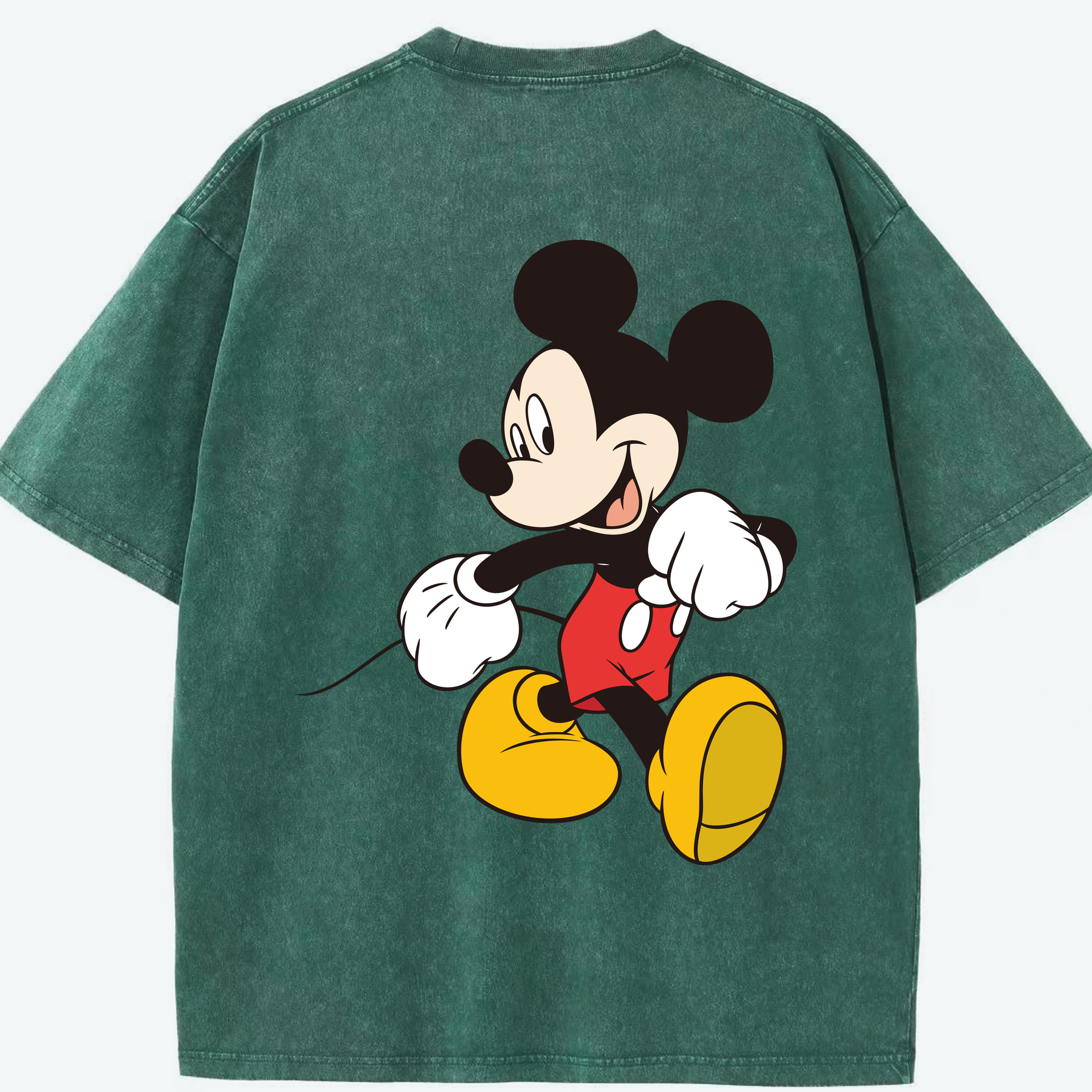（画像用） ミッキーマウス Mickey Mouse 綿100% ヴィンテージ風 半袖Tシャツ（背面プリント）